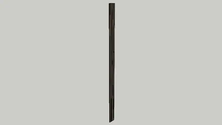 A single, upright, thin dark wooden plank from Timberix CAD Resources stands vertically against a plain light gray background.