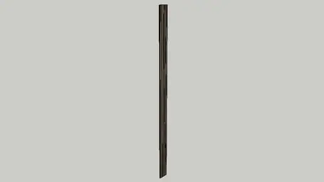 A tall, narrow, dark-colored metal post is standing upright against a plain light gray background, ideal for integration into Timberix CAD Resources models.