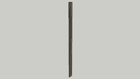 A single, vertical, rectangular wooden post with narrow, evenly spaced grooves running lengthwise, displayed against a plain light gray background—ideal for projects using Timberix CAD Resources.