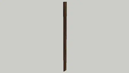 A single, thin, dark brown wooden stick with a ribbed texture—reminiscent of materials in Timberix CAD Resources—stands vertically against a plain light gray background.