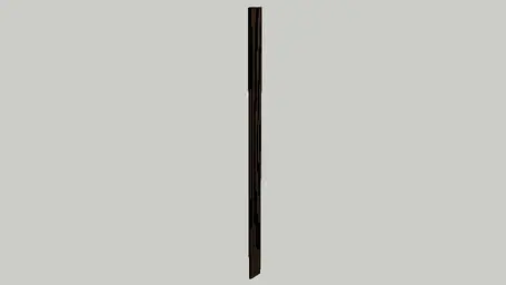 A single, tall, narrow, dark brown wooden post from Timberix CAD Resources stands vertically against a plain light gray background.