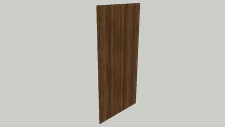 A vertically standing, rectangular wooden panel from Timberix CAD Resources features a dark brown, striped grain pattern, shown against a plain light gray background.