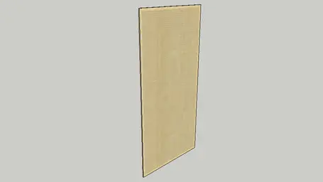 A beige, vertically standing rectangular panel with a textured surface, viewed at an angle against a plain gray background—ideal for use in Timberix CAD Resources.
