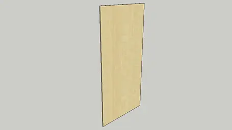 A digital rendering of a single, upright, rectangular sheet of light-colored plywood—part of the Timberix CAD Resources—standing on a plain grey background.
