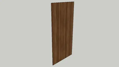 A rectangular, vertical wooden board with a smooth surface and natural wood grain pattern, standing upright against a plain light gray background—ideal for Timberix CAD Resources and design inspiration.
