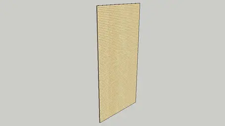 A rectangular, beige Timberix CAD Resources panel with a grid of small, evenly spaced holes, standing upright against a plain light gray background.